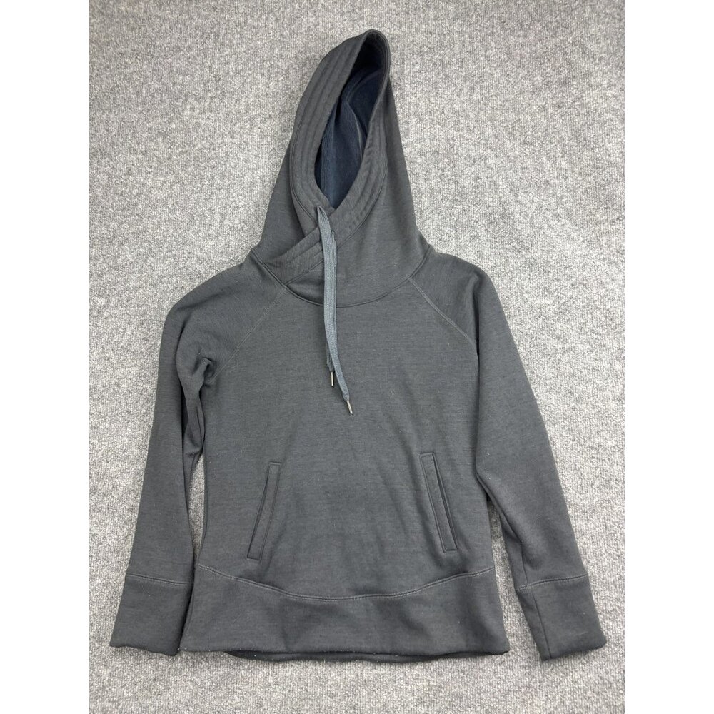 Marmot Hoodie Womens Small Gray Cowl Neck Pullover Fleece Lined Raglan Pockets